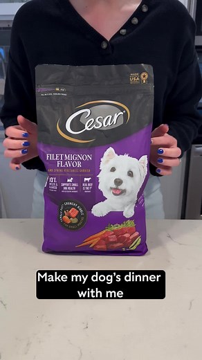 CESAR dry kibble CESAR Simply Crafted™ wet food = one delicious meal. #DogsofTikTok #SmallDogs #MixedFeeding #ASMR #CesarDogFood