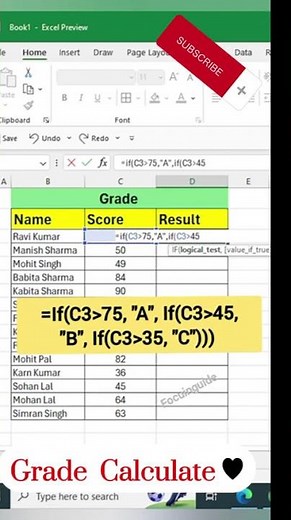 🎓 Grade በቀላሉ በ Excel አሰራር! | How To Make Excel Calculate Grades Automatically! 🔥