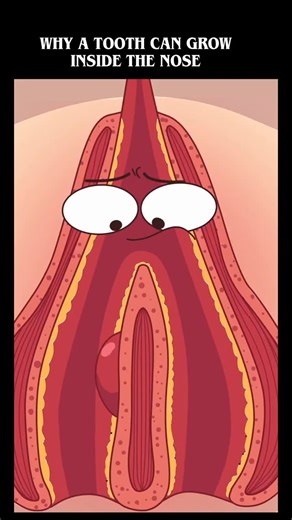 World of Biology on Instagram: "Sometimes, a rare condition causes a tooth to grow inside the nasal cavity instead of the mouth. This happens when a developing tooth bud gets displaced during fetal growth and moves toward the nose. These “ectopic teeth” can lead to nasal blockage, frequent nosebleeds, facial pain, or infections. Although uncommon, they usually require surgical removal. It’s a fascinating reminder of how complex and delicate human development really is. ● ● ● Animation credit 📸-