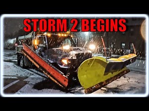 Storm 2 Begins - Municipal Snow Plowing in a Fast Building Winter Storm