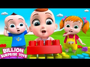 Johnny and babies Playing and learning in the Park with building blocks! Cartoon Show for Kids
