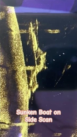 Finding a sunken boat on the side scan. ￼