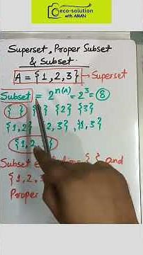 Superset, proper subset and subset#maths #education