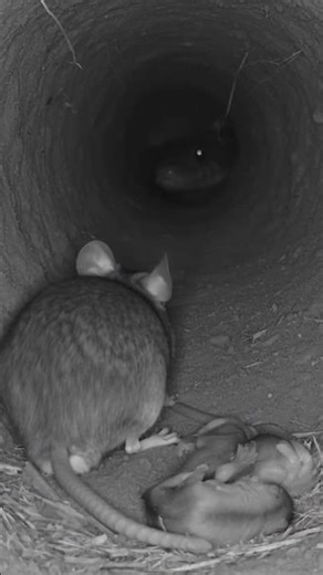 Will the Mother Mouse Stand Her Ground? 🐍🐭 #wildlife #animals