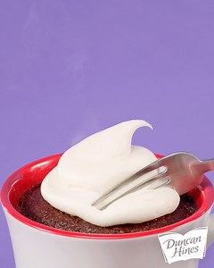 3.2K reactions · 632 shares | This could be your fork right now. Get yourself some warm, delicious cake with Perfect Size for 1. Microwave-ready in about 1 minute. | Duncan Hines | Facebook