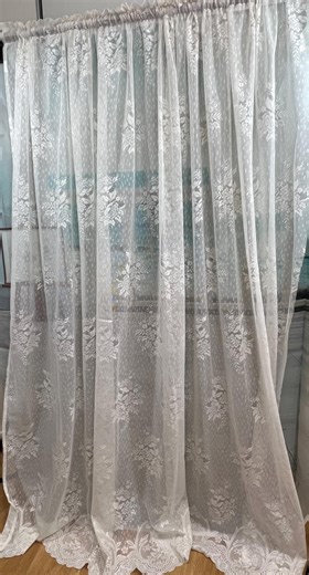 Milky White Floral Lace Curtain | Sheer Polyester Vintage Curtain Panel | Romantic Window Decor - Etsy