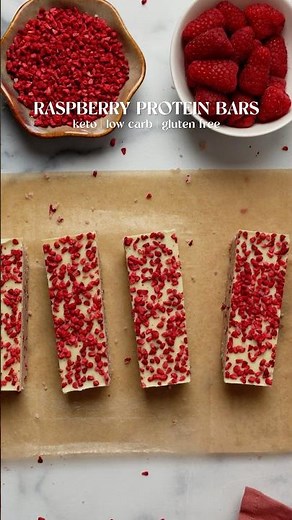 Raspberry Protein Bars | low carb, sugar-free, gluten-free, keto-friendly
