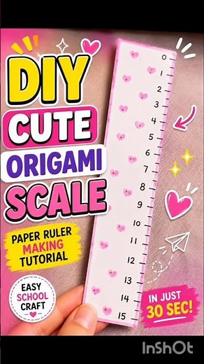💕 DIY Cute Origami Scale ✨📏 | Paper Ruler Making Tutorial 😍 #shorts #viral