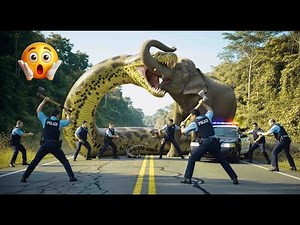 Fearless Team Saves Helpless Elephant from the Grip of a Massive Python