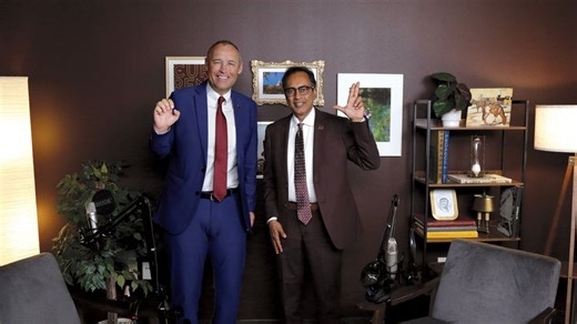 6.6K views · 79 reactions | In the 25th episode of The Current podcast, President Damphousse talks to Dr. Pranesh Aswath, provost and executive vice president for Academic Affairs at Texas State, about his childhood growing up in India, his passion for research, and how the University is creating meaningful opportunities for students.  Apple Link: https://ow.ly/wrOP50XUgsK  Spotify Link: https://ow.ly/ZOLX50XUgsJ | Texas State University | Facebook