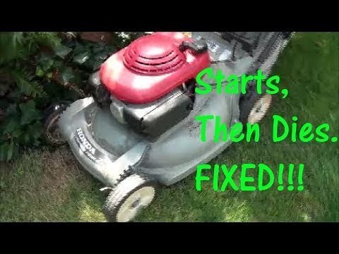 HRB 215 HONDA Lawnmower (plastic deck type) Wont START Starts then DIES ~ RUNS with CHOKE on only ~