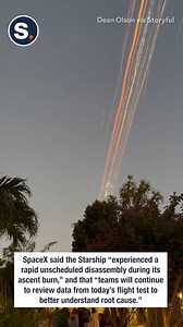 A SpaceX Starship broke apart during a test flight as videos purporting to show its debris streaking across the sky over the Caribbean circulated online. | storyful