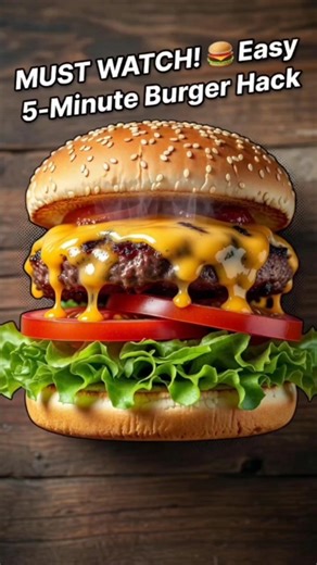 “Easy 5-Minute American Cheeseburger 🍔 | Juicy, Quick & Delicious!” #food #cooking #recipe