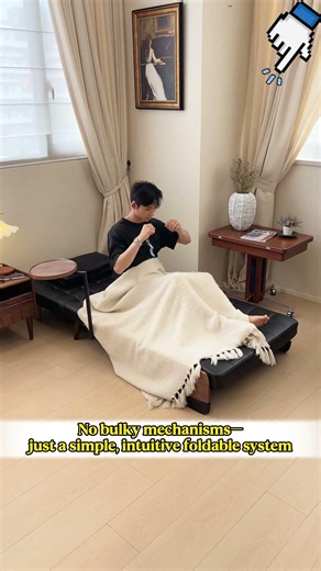 Black Leather Foldable Convertible Single Sofa Bed Review Mid-Century Wood Accents #SofaBed