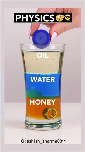 Layered Liquids Magic | how honey, water, oil, and soap stack up perfectly in one glass