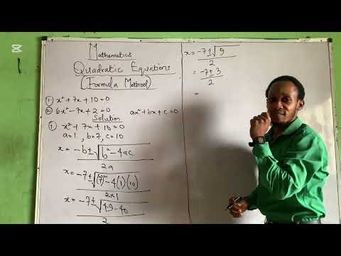 Quadratic Equations Solved Using the Quadratic Formula