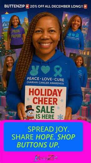 🎁✨ SPREAD JOY. SHARE HOPE. SHOP BUTTONS UP. ✨🎁 The Buttons Up Holiday Cheer Sale is officially LIVE and everything is 20% OFF all December long! 💚🎄 This season, don’t just give a gift…Give confidence. Give courage. Give purpose. At Buttons Up, every shirt, hoodie, and design carries a message a reminder to keep going, stay strong, and rise with love. 💚 FOUR LINES, ONE MISSION: TO UPLIFT & INSPIRE 🎗️ CANCER AWARENESS COLLECTION Wear hope. Honor survivors. Support fighters.Your purchase help