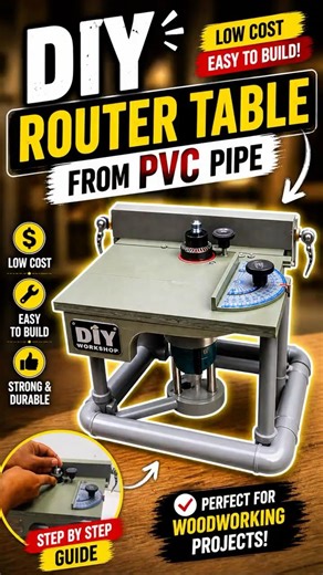 DIY Router Table from PVC Pipe 🔧 | Easy & Low Cost Build #diy #howtomake #youtubeshorts