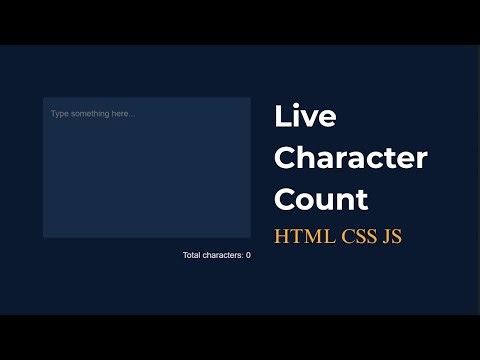 Live Count Character Tutorial | HTML CSS JS