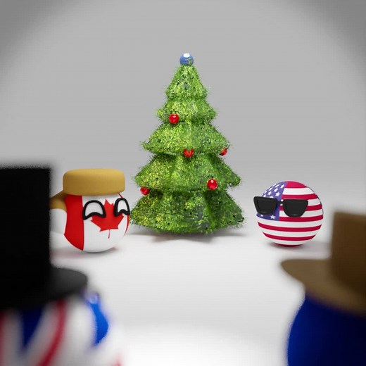Festive Countryballs 3D Animation for Christmas and Holidays