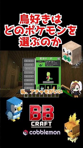 ポケモン知らない鳥好きはどの子を選ぶ？【コブルモン】 #minecraft #cobblemon