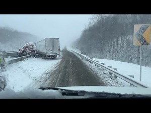 Driving Through Winter Storm Landen **Bad Semi Truck Accidents**