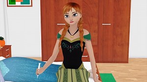 Elsa Kisses Anna With A Gummy Joker (Frozen)