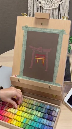 【ソフトパステル】神社の鳥居を描く｜Soft Pastel Art - Healing Landscape / #healingart #art #pastelart