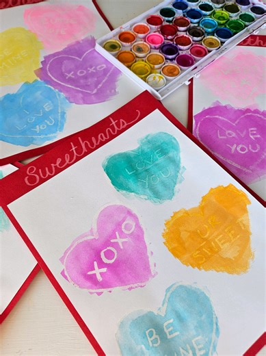 The look on their faces when the hidden messages appeared 🩷 Making magic moments for your kids is simply the best. A job I take very seriously 🥰. #valentinesforkids #magicmoments #processartforkids #learningthroughplay #childhoodmagic