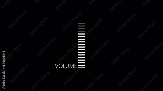 Animation of speaker volume with alpha channel, Speaker volume animation with transparent background ,Modern volume slider animation in 4k.