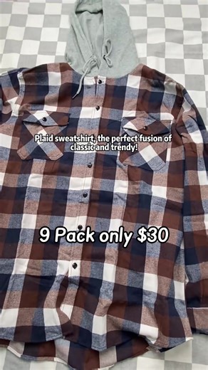💥 MEGA DEAL: 9 Shirts Only $30! That's just over $3 each — load up on style and savings! Hooded design. Classic plaid. Easy layering. Grab this deal before it's gone! 🏃💨 #PlaidShirt #HoodedShirt #MensSpringFashion #HoodedPlaid #9For30 #SpringSale #MensCasualStyle