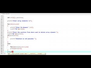 How to delete array element C Program