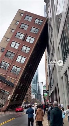 AI Simulation: Building Collapses Into Another Tower 🏢💥