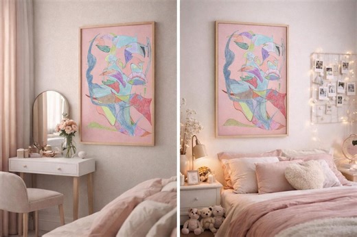 Abstract Female Art Printable | Hand Drawn Woman Artwork | Emotional Feminine Wall Art | Digital Download (pink All Woman in You) - Etsy