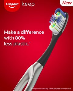 Introducing Colgate® Keep, a toothbrush with replaceable heads that snap onto a reusable handle for 80% less plastic.* #ColgateKeepForGood | Colgate