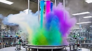 chemical laboratory, flasks, beakers. Experiments in a science laboratory, Generative AI