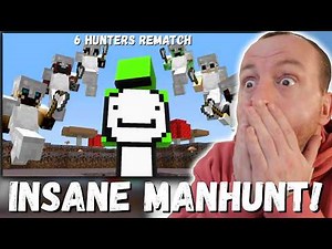 INSANE MANHUNT!!! Dream Minecraft Speedrunner VS 6 Hunters REMATCH (REACTION!)