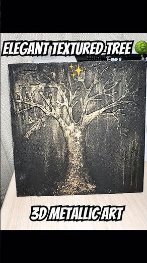 Metallic Tree Art 🌳✨ | Elegant 3D Texture Painting on Canvas!