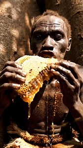 A prehistoric homo habilis eating honeycomb. 🔥. #AncientHistory #EarlyHumans #evolution #prehistoric #primitive #firsthumans | Primordial Codex