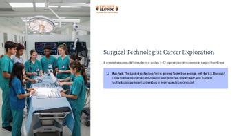 Surgical Technologist Career Exploration 101 Grades 4-12 PPTX Slides Job Skills