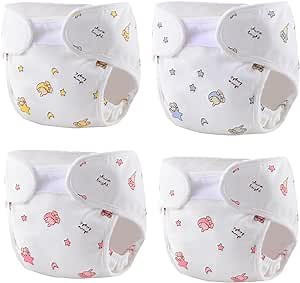 Reborn Baby Dolls Diapers Accessories 4-Piece Pack Fit for 17-24 inch Reborn Dolls Newborn Underwear Reusable Washable