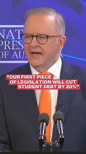 First on Labor's agenda: Cut student debt by 20% ✅ This will save 3 million Australians an average of $5,500 each. 🤝 | WA Labor
