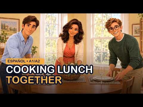 Shopping and Cooking Lunch | Slow Spanish Conversation for Beginners (A1/A2)
