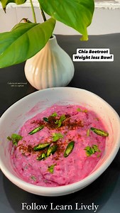 Chia Beetroot Weight loss Bowl under 100 calories only🤤😍 A refreshing low calorie, nutrient-packed bowl that’s great for weight loss! This bowl is rich in fiber, antioxidants, and protein—perfect for keeping you full and energized while supporting your weight loss journey! Ingredients & calories (serves 1) - 1/2 cup low fat curd- 67.4cal - 2 tbsp soaked chia seeds- 15.8cal - 1/2 boiled beetroot- 15.9cal - Fresh coriander leaves - 1/2 tsp roasted cumin powder - 1 finely chopped green chilli - P