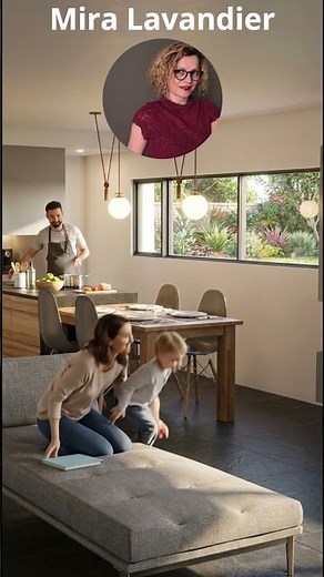 Maison familiale cuisine moderne avec îlot et salon cosy #maison #architecte #interieur
