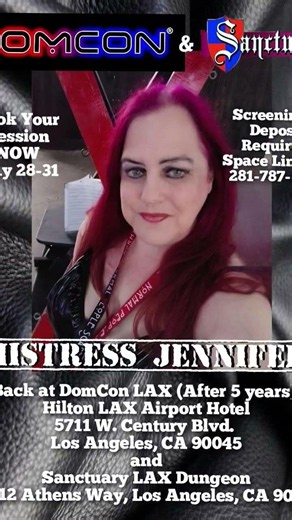 come see me at Domcon LA and @SanctuaryLosAngeles May 28-31. Don't Miss