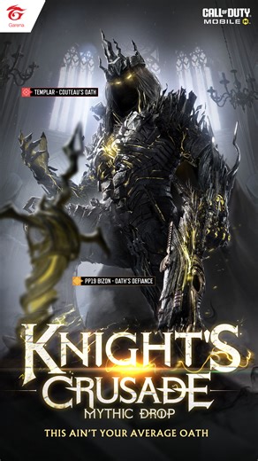 277 reactions · 13 shares | ⚔️ Knight's Crusade Mythic Drop Templar’s back. Clean, cold, and fully upgraded. This ain’t your average oath... it hits different.  Mythic Templar - Couteau's Oath  Legendary PP19 Bizon - Oath's Defiance Log in and unlock now! ➡️ https://codmgrn.onelink.me/7EoI/PlayCODM #GarenaCallOfDutyMobile #GarenaCODM #CODMMythicDrawRunback #CODM2025Season4 | Garena Call of Duty Mobile | Facebook
