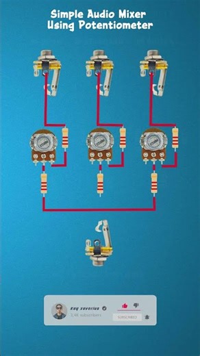 Simple Audio Mixer Using Potentiometer 🎚️ | DIY Audio Circuit