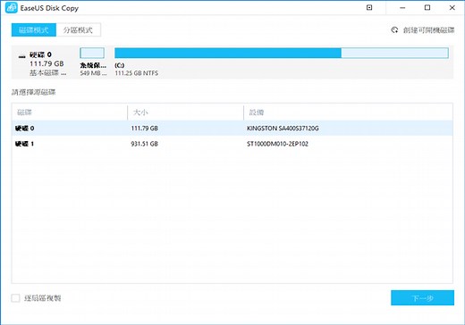 免重灌將原有硬碟複製到更大硬碟