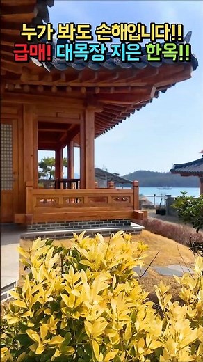 (급매) 9천만원 인하!! 누가 봐도 손해입니다!! 대목장이 지은 한옥!! 바닷가 전원주택 독채 펜션 매매 #shorts